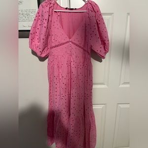 Zara Eyelet Midi Dress